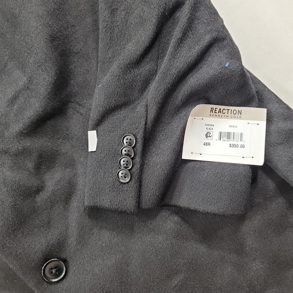 Kenneth Cole Slim-Fit Overcoat Mens 48R 48 Raburn Black Wool-Blend $350 NEW - Picture 6 of 6